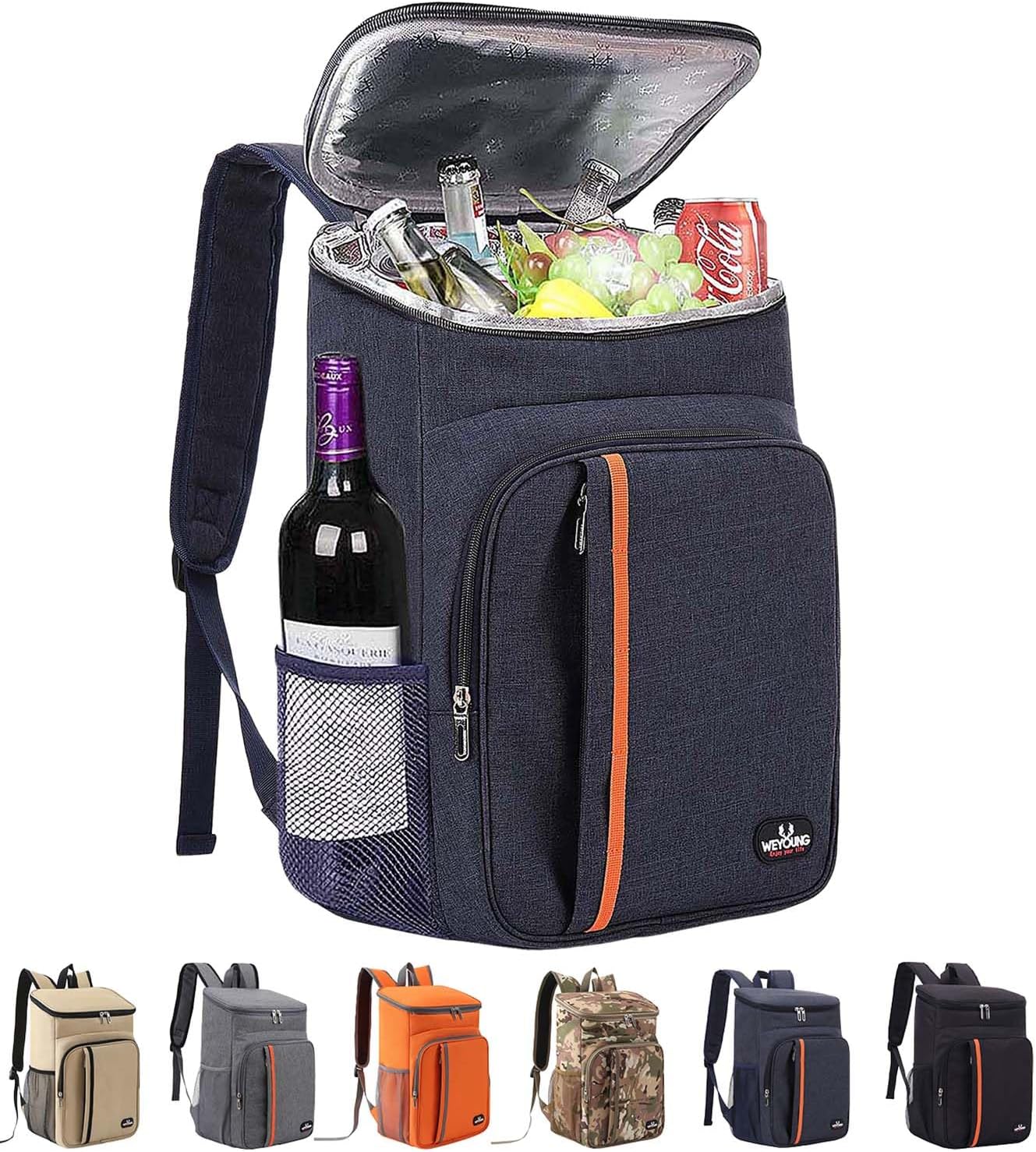 Bagtopia Camping Cooler Backpack 25 Cans, Leak Proof Insulated Thermal Bag, Beach Travel Picnic Lunch Backpack for Men Women - PuriLite