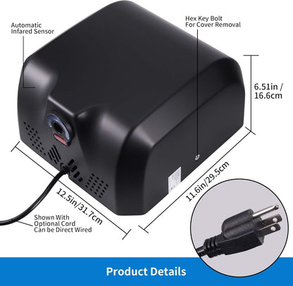Goetland Stainless Steel Commercial Hand Dryer 1800w Automatic High Speed Heavy Duty Dull Polished - PuriLite