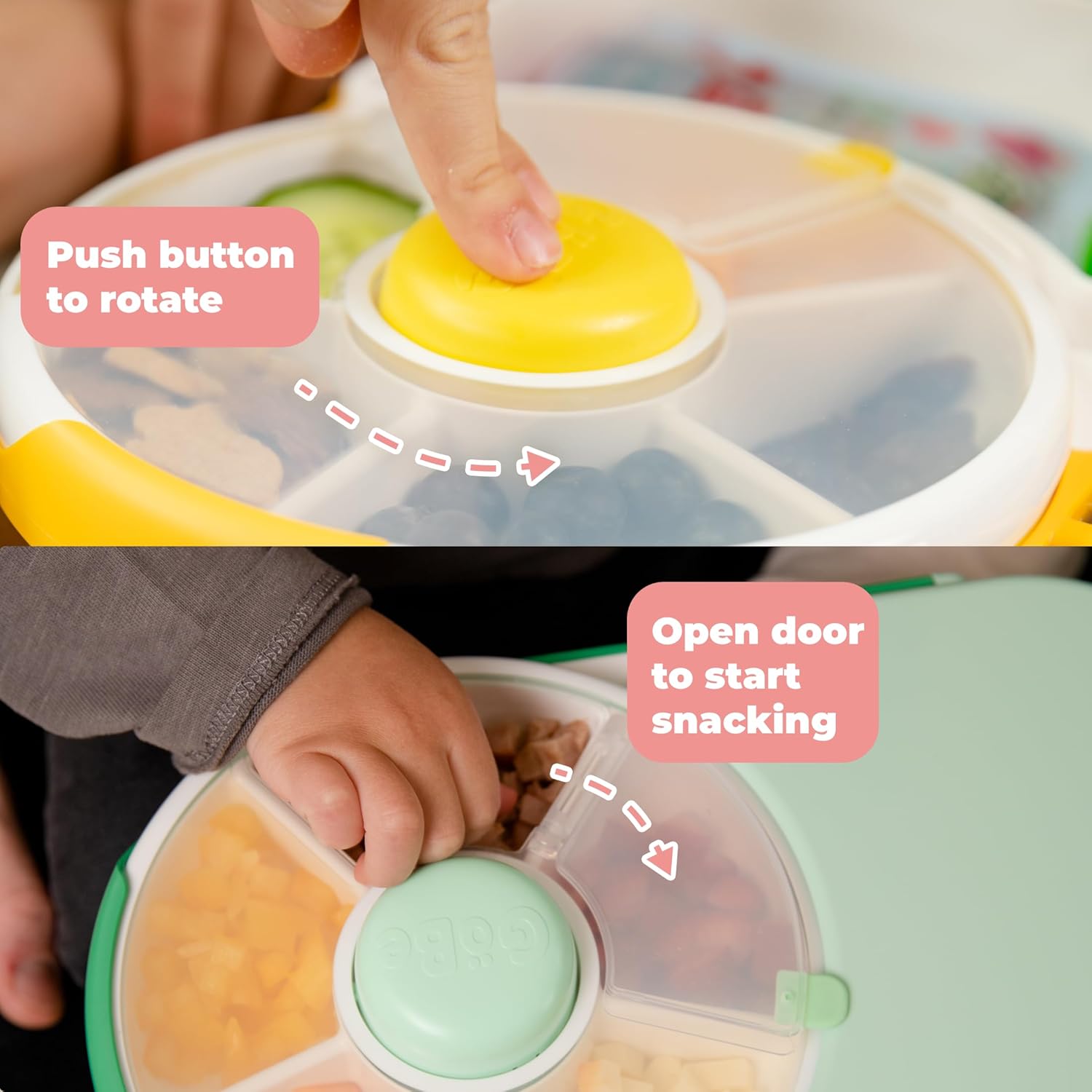 GoBe Kids Lunchbox - Reusable Snack Container with 5 Compartment Dispenser and Lid | BPA and PVC Free | Dishwasher Safe | No Spill, Leakproof - PuriLite