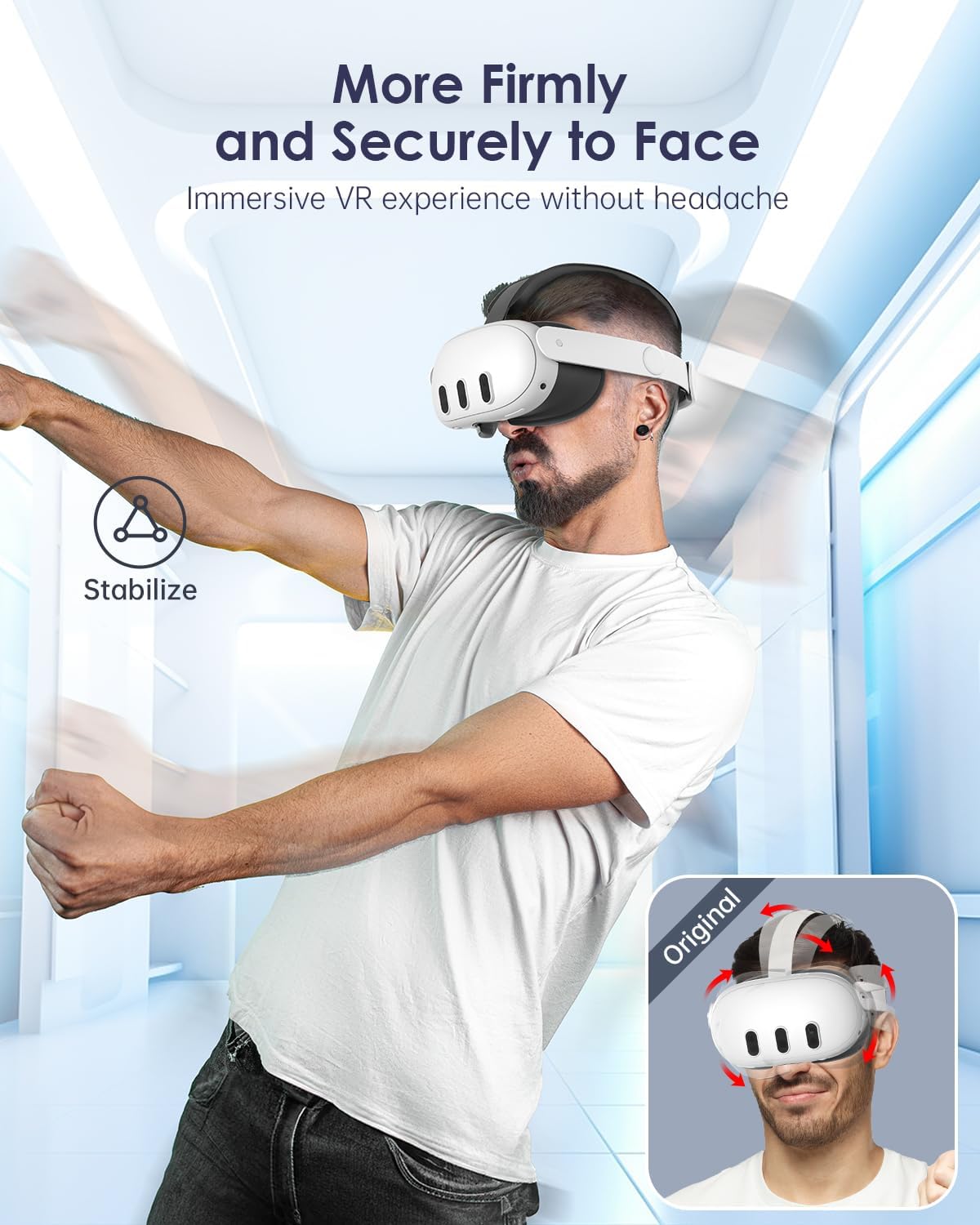 Maecker vr Headstrap Compatible for Meta Quest 3S for Meta Quest 3 Head Strap for Oculus Quest 3S/3 Accessories Comfortable Stable Elite Strap Replacement - PuriLite