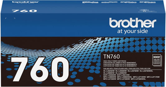 Brother Original TN760 High-Yield Black Toner Cartridge, Higher Yield for Value, Original Toner Replacement cartridges, Toner for Brother Laser Printers HL-L2395DW DCP-L2550DW, MFC-L2750DW, and More - PuriLite
