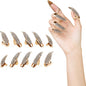 10PCS Finger Claws Fake Long Nail Women Halloween Costume Accessories Vampire Cat Wolf Cosplay, 1 Count (Pack of 10), Metal - PuriLite