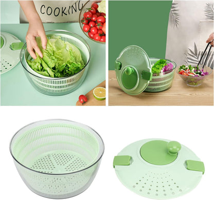 Salad Spinner Lettuce Washer with Drain Bowl Colander Handle, Veggie Dryer Fruit Washer Drainer for Cleaning Drying Greens Vegetables Fruits(Blue) - PuriLite