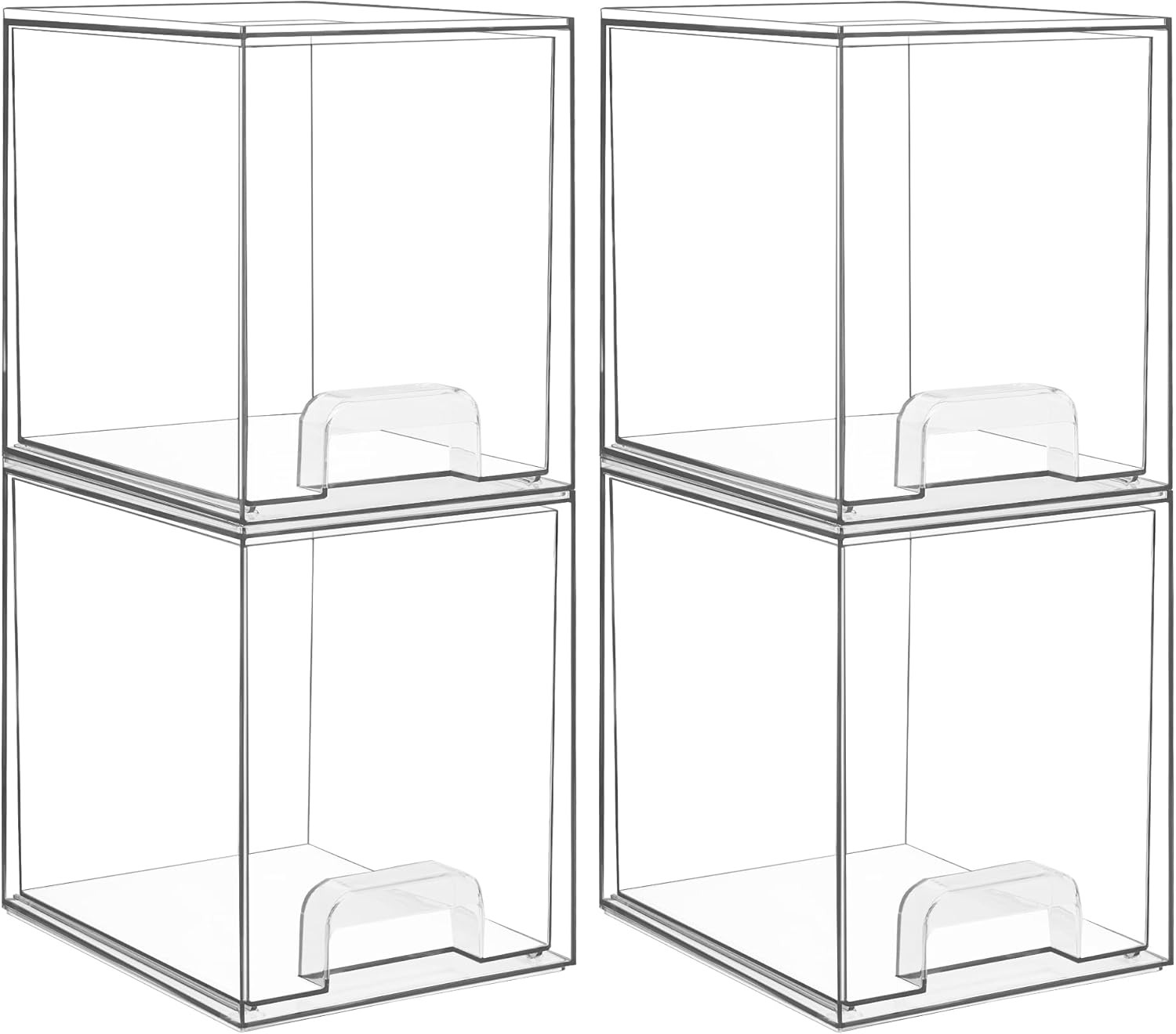 Vtopmart 3 Pack Stackable Clear Plastic Drawer Organizer, Makeup Organizers and Storage for Eyeshadow Palettes, Cosmetics, Beauty Supplies, Ideal for Vanity, Desk, Office, Bathroom Organization - PuriLite