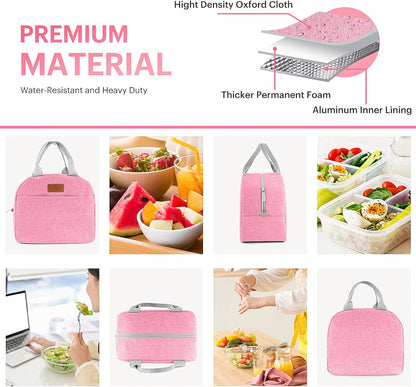 Lunch Bag for Women & Men Adult Insulated Lunch Box, Small Leakproof Cooler Food Lunch Containers Reusable High Capacity Lunch Tote Bags for Work, Travel, Outdoor - PuriLite
