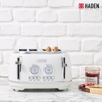 Haden Dorset 75083 Stainless Steel 1500W Retro Toaster 4 Slice Wide Slot w/Removable Crumb Tray and Settings, Black/Copper Toasters w/Adjustable Browning Control, Smart Toaster - PuriLite