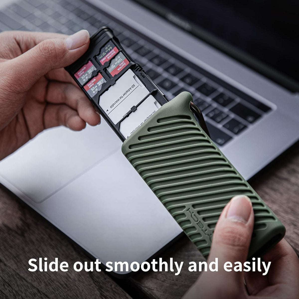 PGYTECH Createmate CFexpress Type B Card Reader 12 in 1 Card Case USB3.2 Gen 2 10Gbps SD Card Reader for Photographers (Green, CFexpress-A) - PuriLite