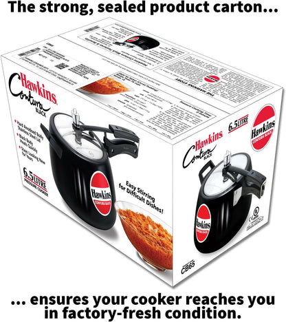 Hawkins CB65 Hard Anodised Pressure Cooker, 6.5-Liter, Contura Black
