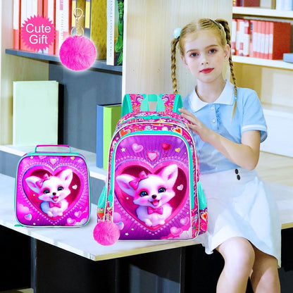 3pcs Backpack for Boys and Girls, 16” Kids Kindergarten Bookbag with Lunch Box, Cute Elementary Backpacks for Boy Girl - PuriLite