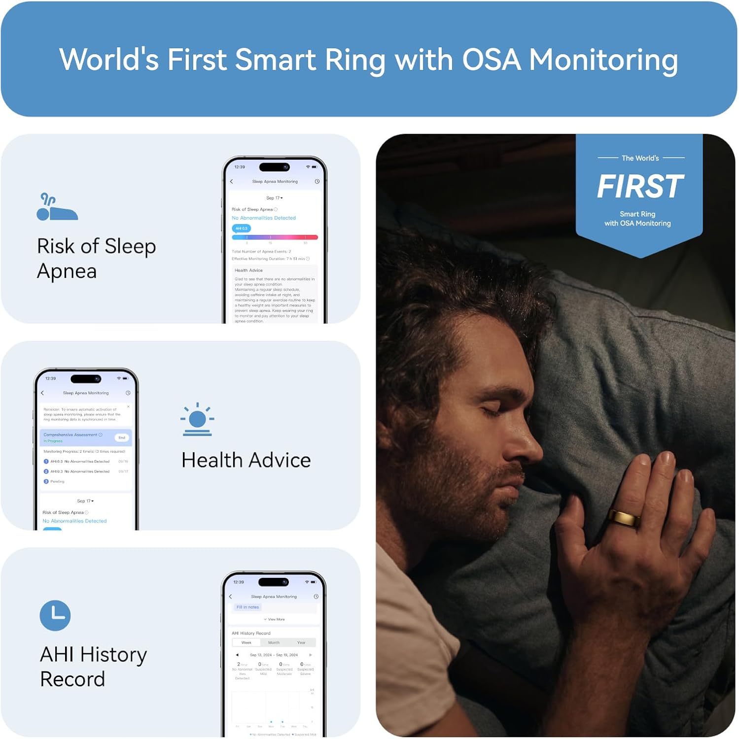 RingConn Gen 2 Smart Ring, No App Subscription, Size First with Sizing Kit, 12-Day Battery Life, Stress/Women's Health Tracker, Compatible with Android & iOS (Black, Size 8) - PuriLite