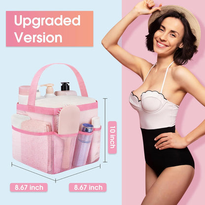 Attmu Mesh Shower Caddy Portable for College Dorm Room Essentials with 8 Pockets, Hanging Shower Caddy Basket Tote Bag Toiletry Accessories for Bathroom - PuriLite