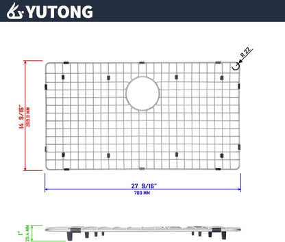 Yutong Kitchen Stainless Steel Sink Bottom Grid with Small Rounded Corner (27.5" x 15.5") - PuriLite