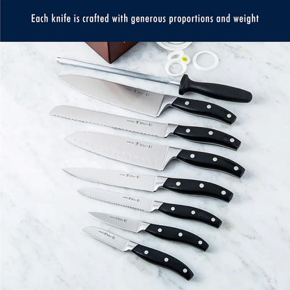 Zwilling J.A. Henckels HI Forged Contour 9 PC Block Set, Black/Silver - PuriLite