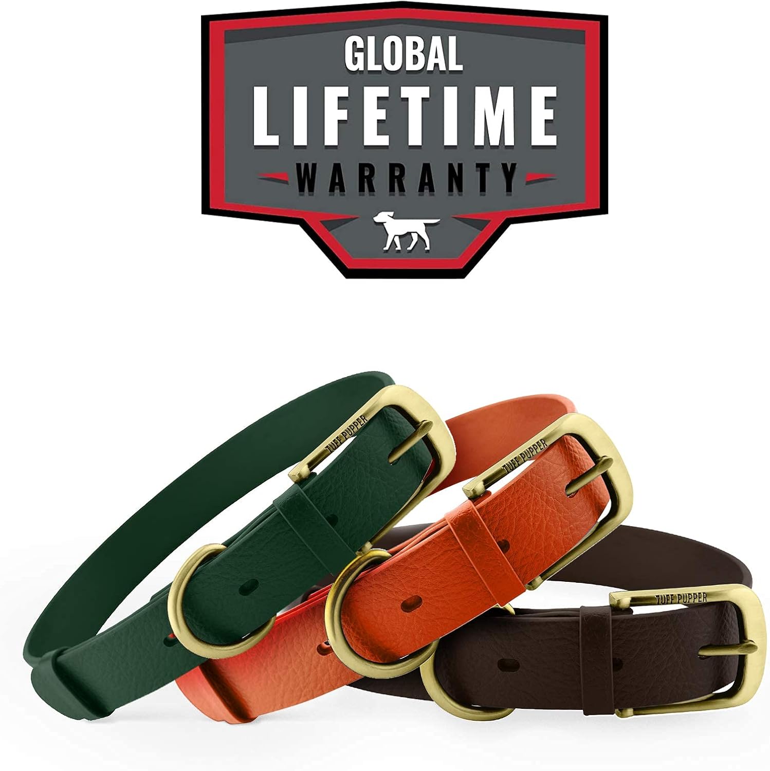 Tuff Pupper Classic Heavy Duty Dog Collar | 10x Stronger Than Leather | 100% Waterproof & Odor Proof Dog Collar | Tough Rust-Proof All Metal Hardware - PuriLite
