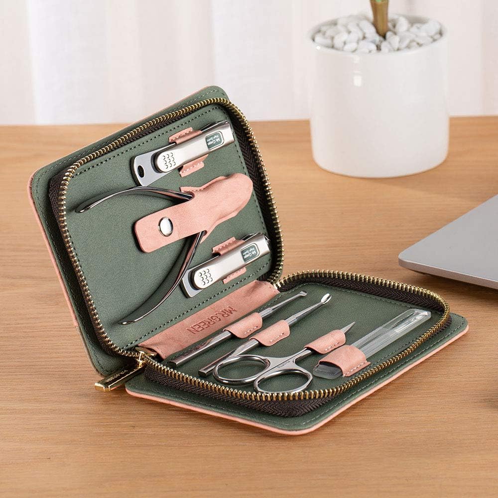 Manicure Set, Pedicure Sets, Nail Clipper Sets, Stainless Steel Professional Nail Cutter Kits with Travel Case (12 Count) - PuriLite