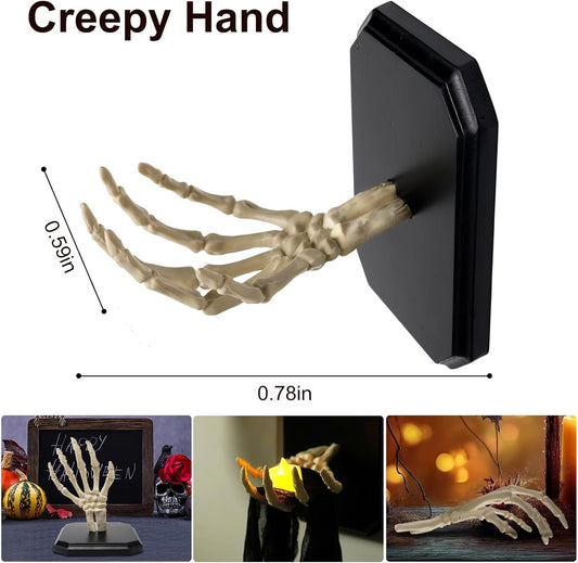 Zesua Halloween Decorations Indoor - Set of 3 Wall-Mounted Creepy Skeleton Hands for Gothic Home Decor - Life-Size Spooky Reaching Hands for Home Party Living Room Indoor Outdoor Halloween Decor - PuriLite
