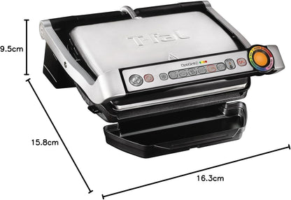 T-fal Optigrill, Electric Indoor Grill, 6 Auto Cooking Modes, Smart Sensor Techology, Nonstick removable plates, Stainless Steel Exterior, Panini Press, Precision Grilling - PuriLite