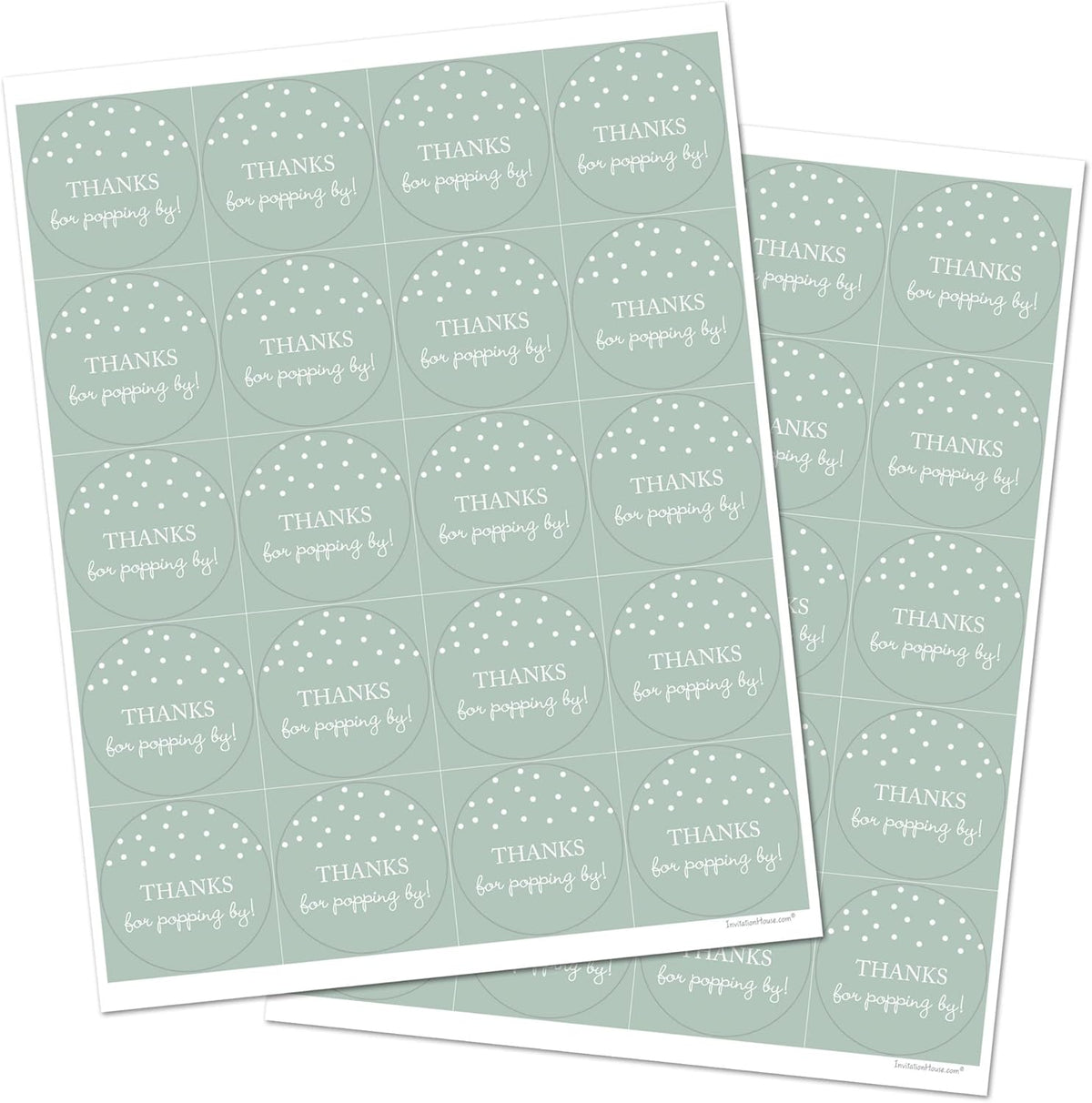 40 Thanks for Popping by! Popcorn Favor Stickers (Gold on White) - PuriLite