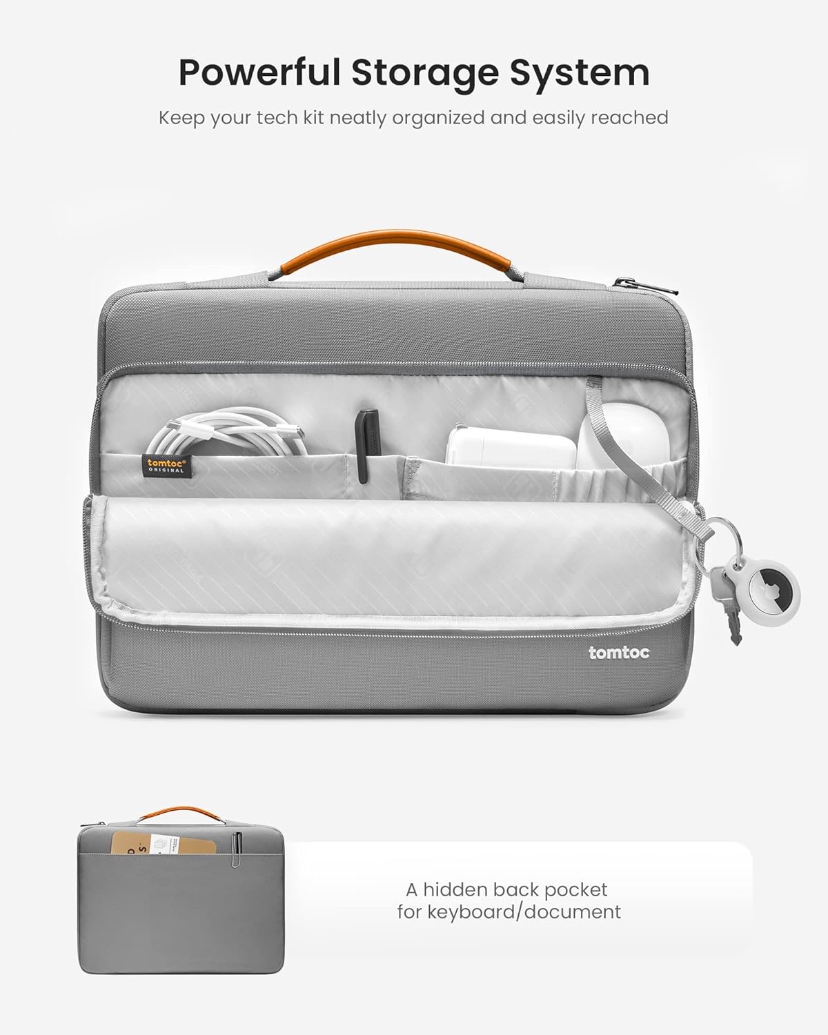 tomtoc 360 Protective Laptop Carrying Case for 16-inch New MacBook Pro M4/M3/M2/M1 Pro/Max 2024-2019, Water-Resistant Laptop Bag Sleeve with Accessory Pocket for The New Razer Blade 15 - PuriLite