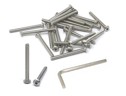 iexcell 50 Pcs M6 x 20mm Thread Pitch 1 mm Stainless Steel 304 Hex Socket Button Head Cap Screws Bolts Kit - PuriLite