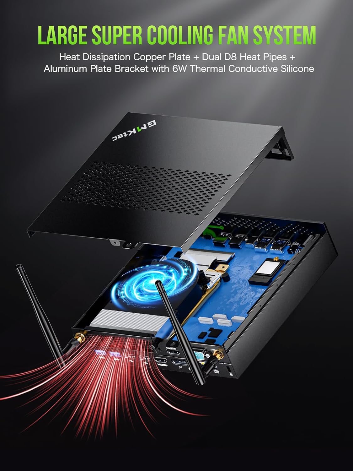 GMKtec Mini PC Intel Core i9 12900HK(14C/20T 5.0 GHz) W11 Pro, Desktop Computer 32GB DDR4 RAM+1TB NVMe SSD, Triple 4K Display, WiFi 6, BT5.2, USB-C M3 Plus - PuriLite