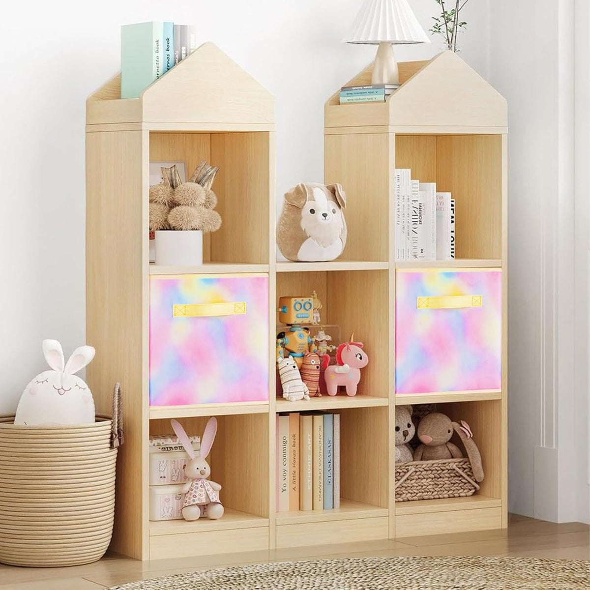ShellKingdom Storage Bins, Foldable Fabric Storage Cubes And Cloth Organizer Drawer For Closet And Toys, 6 Pack (Lavender+Light Blue+Pink) - PuriLite