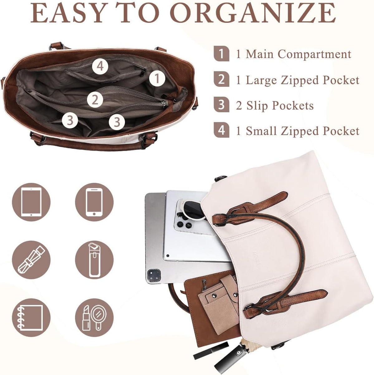 Hobo Bags for Women,VASCHY Vegan Leather Handbag Purse Top Handle Satchel Boho Shoulder Bag with Crossbody Guitar Strap - PuriLite