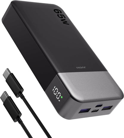 JUOVI Power Bank 65W 20000mAh USB-C Laptop Portable Charger Fast Charging
