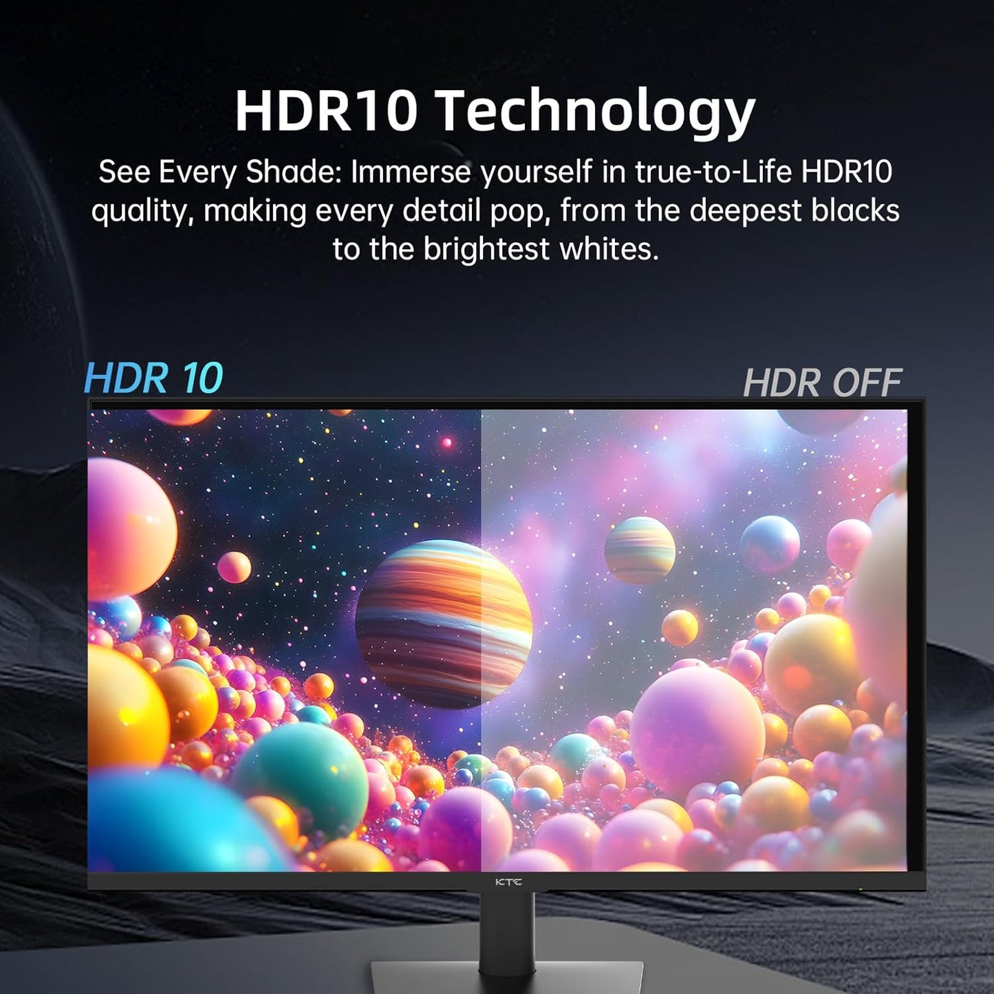 KTC 32 Inch 2K Computer Monitor, IPS 1440p Monitor with Ultra-Thin Bezels, HDR10, Freesync/G-sync, HDMI/DP Ports, Tilt Adjustable, Eyecare, Ideal for Business, Office, and Casual Gaming - PuriLite