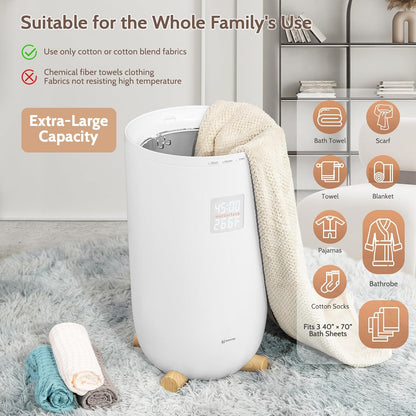 Keenray Towel Warmer Bucket, Large Towel Warmer for Bathroom with Timer, LED Display, Up to 24 Hours Delay Timer, Child Safety Lock, Towel Heater Fits Towels, Robes, Blankets, PJ's - PuriLite