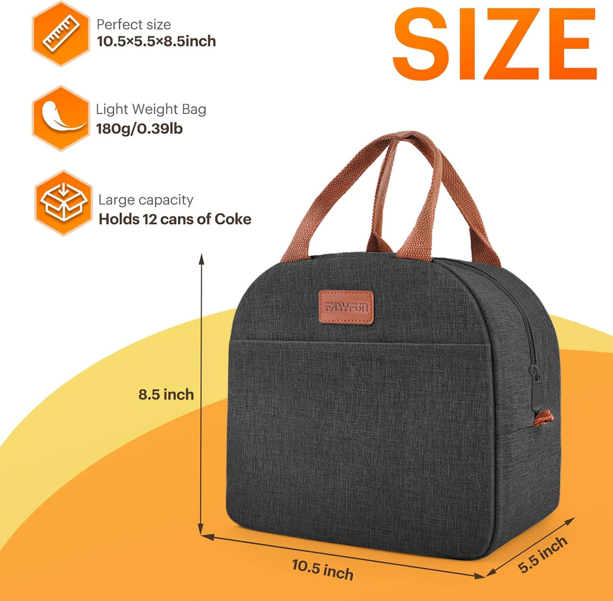 Lunch Bag for Women & Men Adult Insulated Lunch Box, Small Leakproof Cooler Food Lunch Containers Reusable High Capacity Lunch Tote Bags for Work, Travel, Outdoor - PuriLite