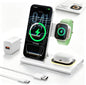 3 in 1 Foldable Charging Station for Apple Wireless Charger iPhone Charging Station for iPhone 18 Pro Max,Apple Watch 12 Charger Stand, Light Nightstand Charging Dock for iWatch/Airpods