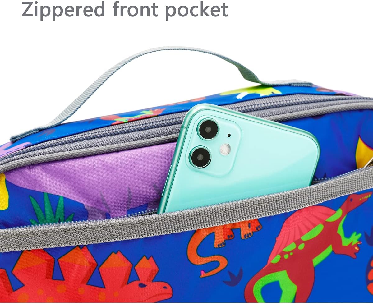 FlowFly Kids Lunch Box Insulated Soft Bag Mini Cooler Back to School Thermal Meal Tote Kit for Girls, Boys, Black - PuriLite