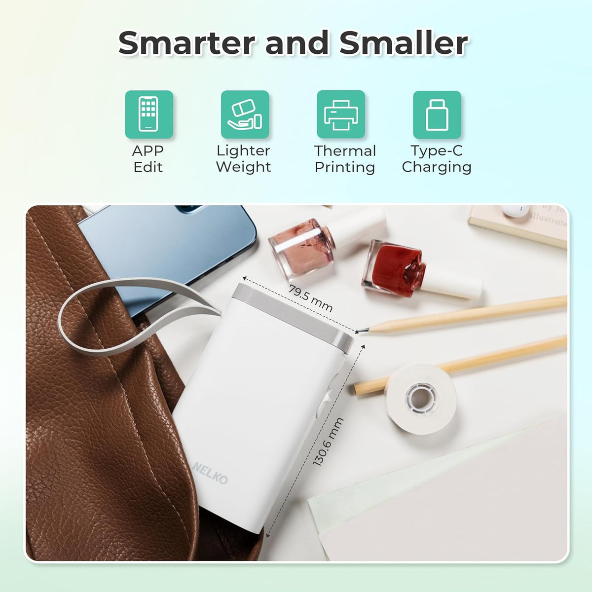 Nelko Label Maker Machine with Tape, P21 Portable Bluetooth Label Printer, Wireless Built-in Cutter Sticker Maker Mini Label Makers with Multiple Templates for School Organizing Office Home, White - PuriLite