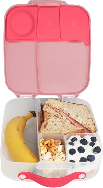 b.box 5-Compartment bento Style Lunch Box for Kids, Toddlers, Childrens, BPA-Free Food Storage Container with Cooler Pack, ON-The-GO Food Box with Handles Included Custom Divider, Lemon Twist - PuriLite