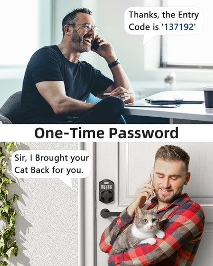 TEEHO TE002 Fingerprint Door Lock, Smart Keyless Entry Electronic Keypad Deadbolt for Front Door - Auto Lock - Easy Installation - Matte Black - PuriLite