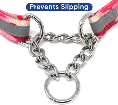 Pawtitas Chain Martingale Dog Collar Puppy Collar Reflective Dog Collar Training Dog Collar Behavioral Dog Chain Collar Collar Large Dog Collar Orange Dog Collar - PuriLite