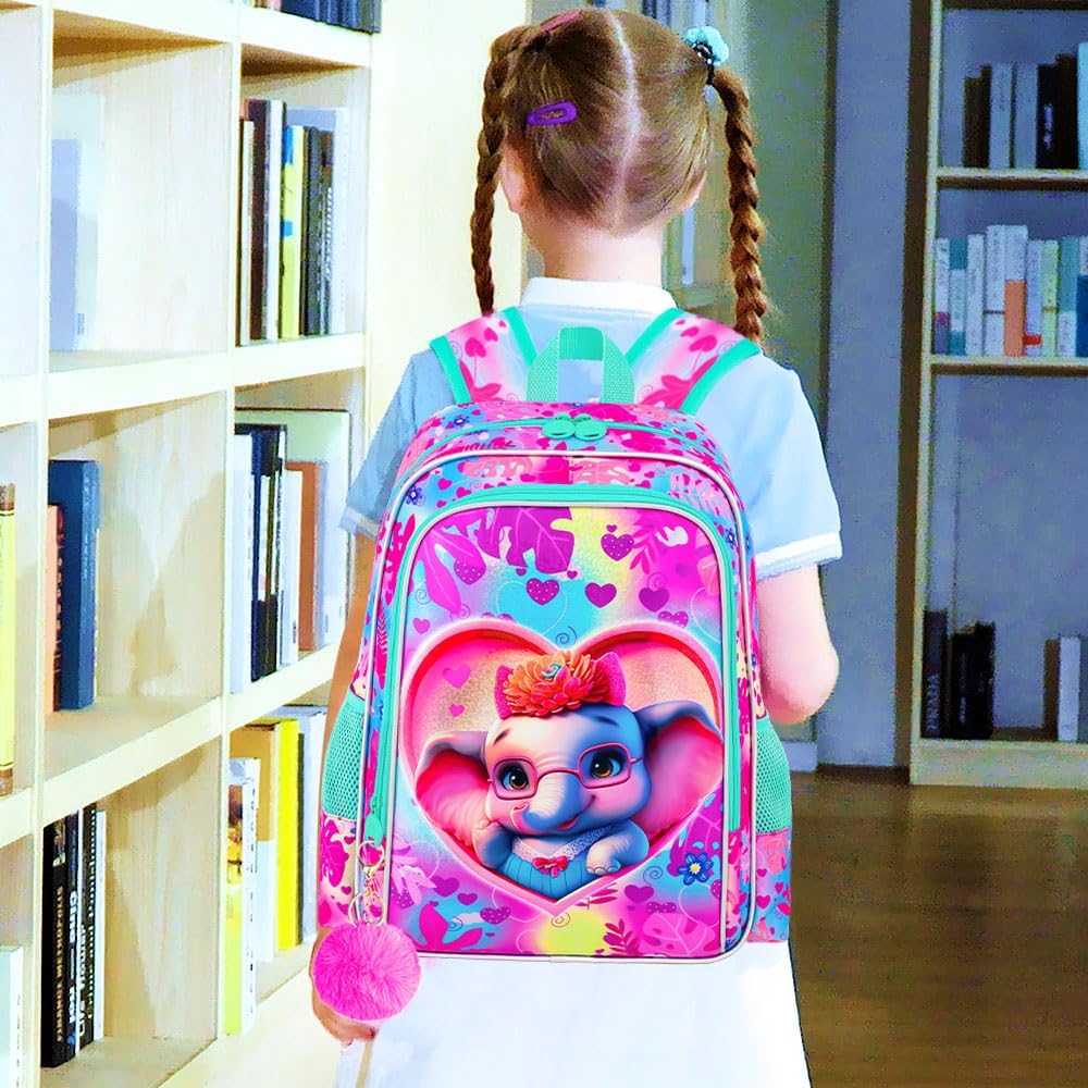 3pcs Backpack for Boys and Girls, 16” Kids Kindergarten Bookbag with Lunch Box, Cute Elementary Backpacks for Boy Girl - PuriLite