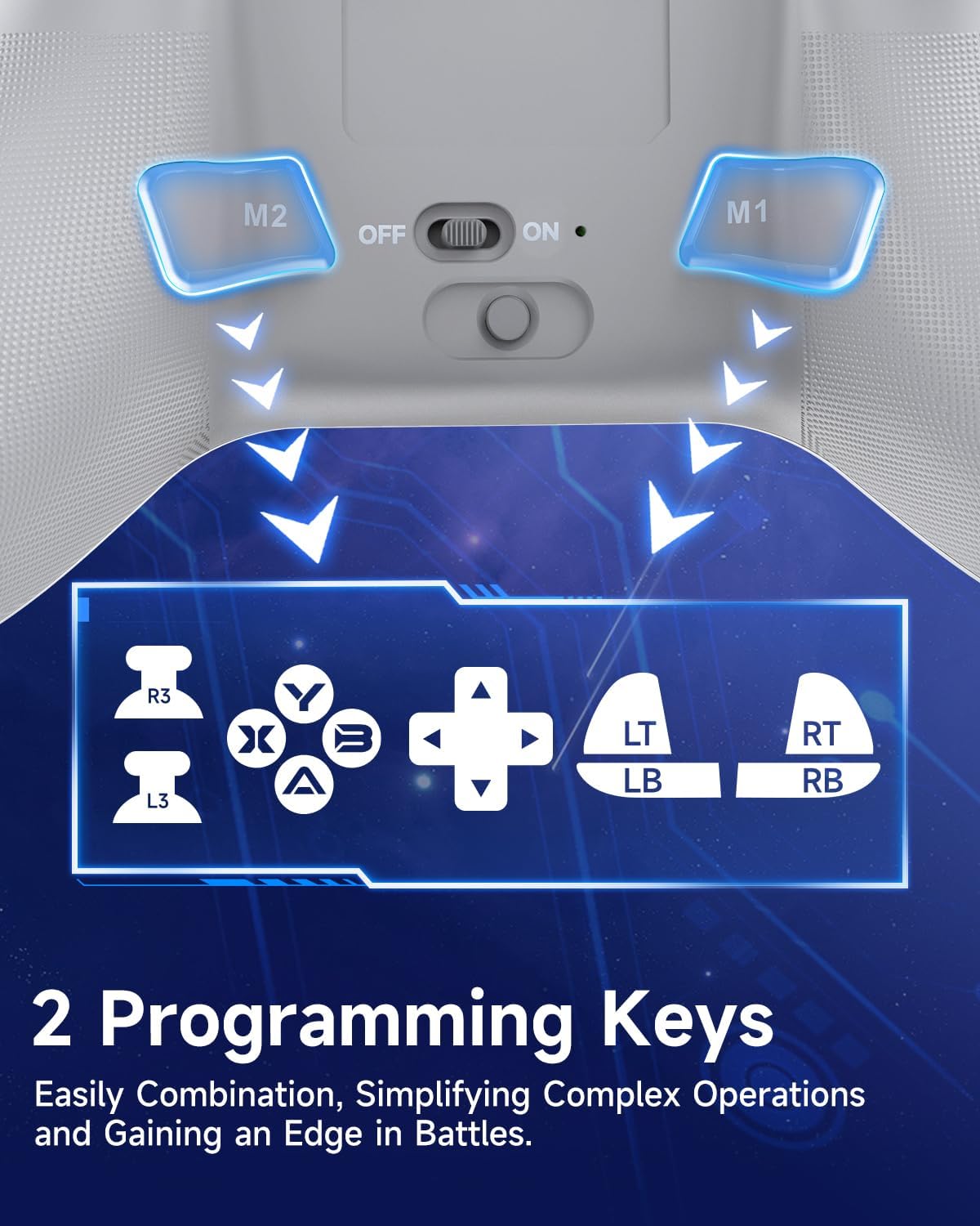 EasySMX X15 PC Controller - Enhanced Wireless Bluetooth Controller with Hall Joysticks/Hall Triggers/RGB Lighting - No Stick Drift, No Dead Zone - Work for Windows PC, Android, Steam and Switch - PuriLite