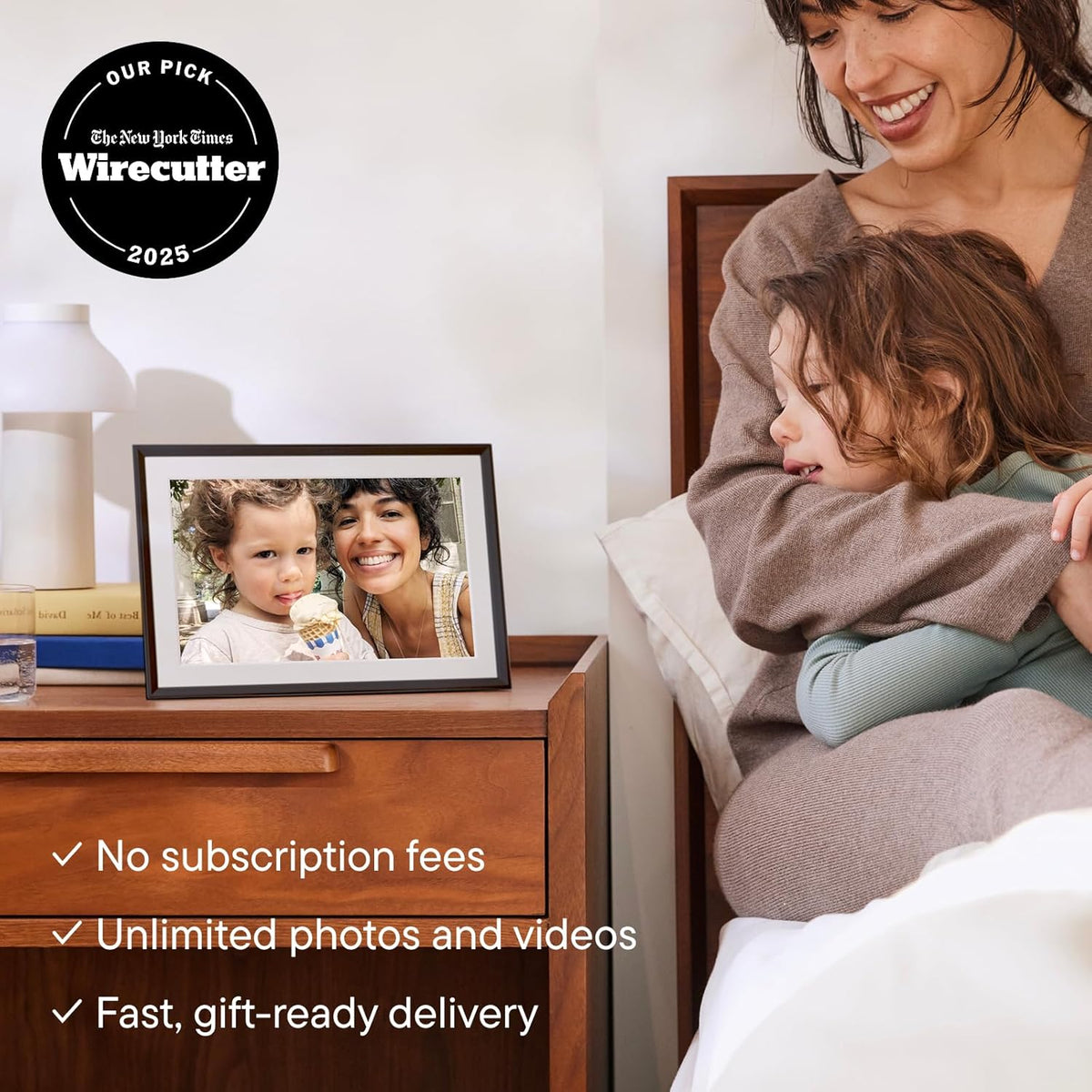 Aura Aspen 12" Digital Photo Frame - Black with Paper Mat - PuriLite