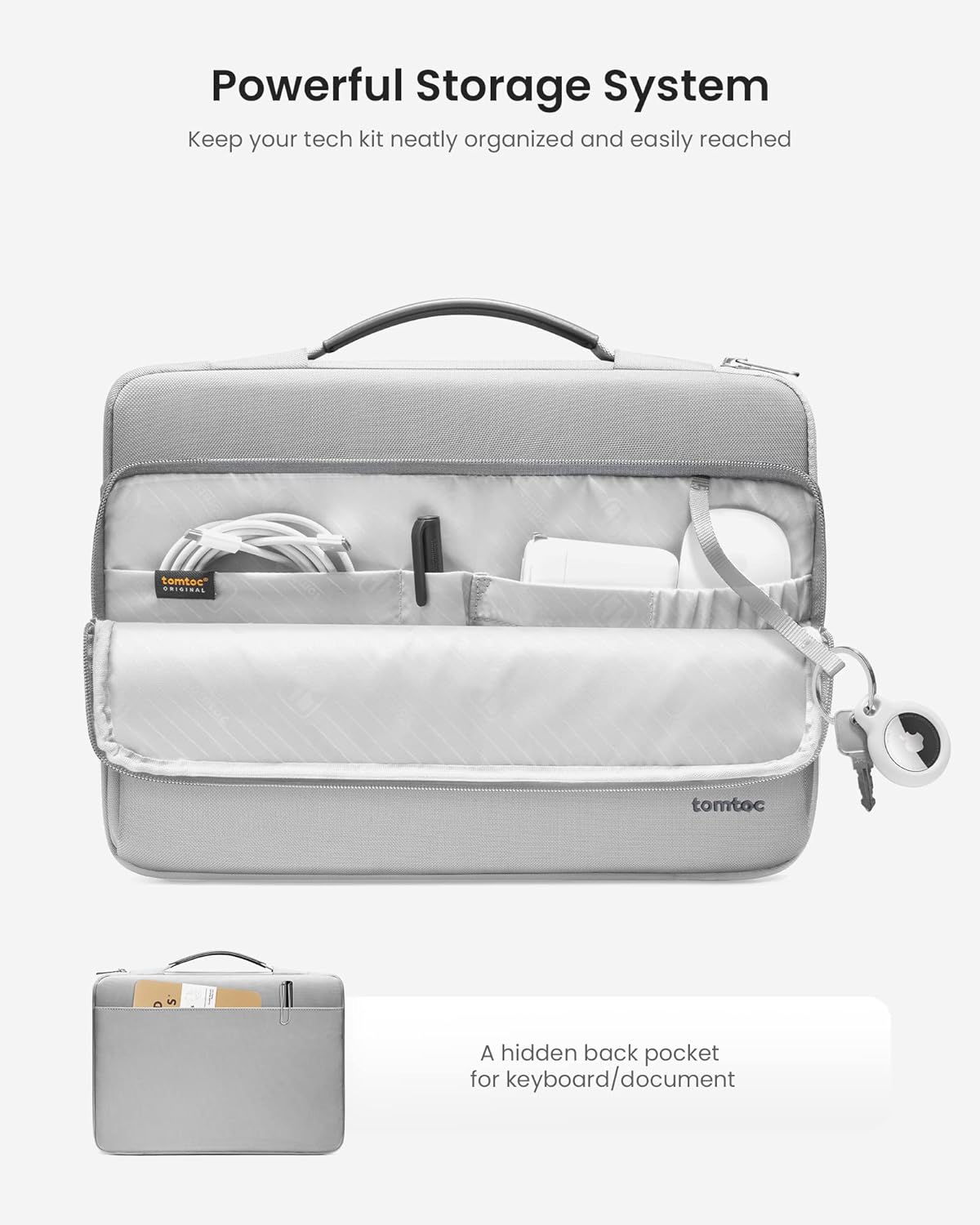 tomtoc 360 Protective Laptop Carrying Case for 16-inch New MacBook Pro M4/M3/M2/M1 Pro/Max 2024-2019, Water-Resistant Laptop Bag Sleeve with Accessory Pocket for The New Razer Blade 15 - PuriLite