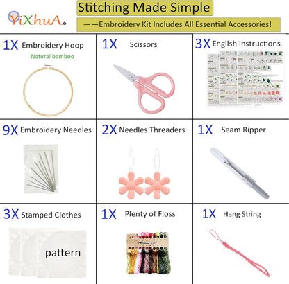Purilite Select 3-Sets Flower Embroidery Kit - PuriLite