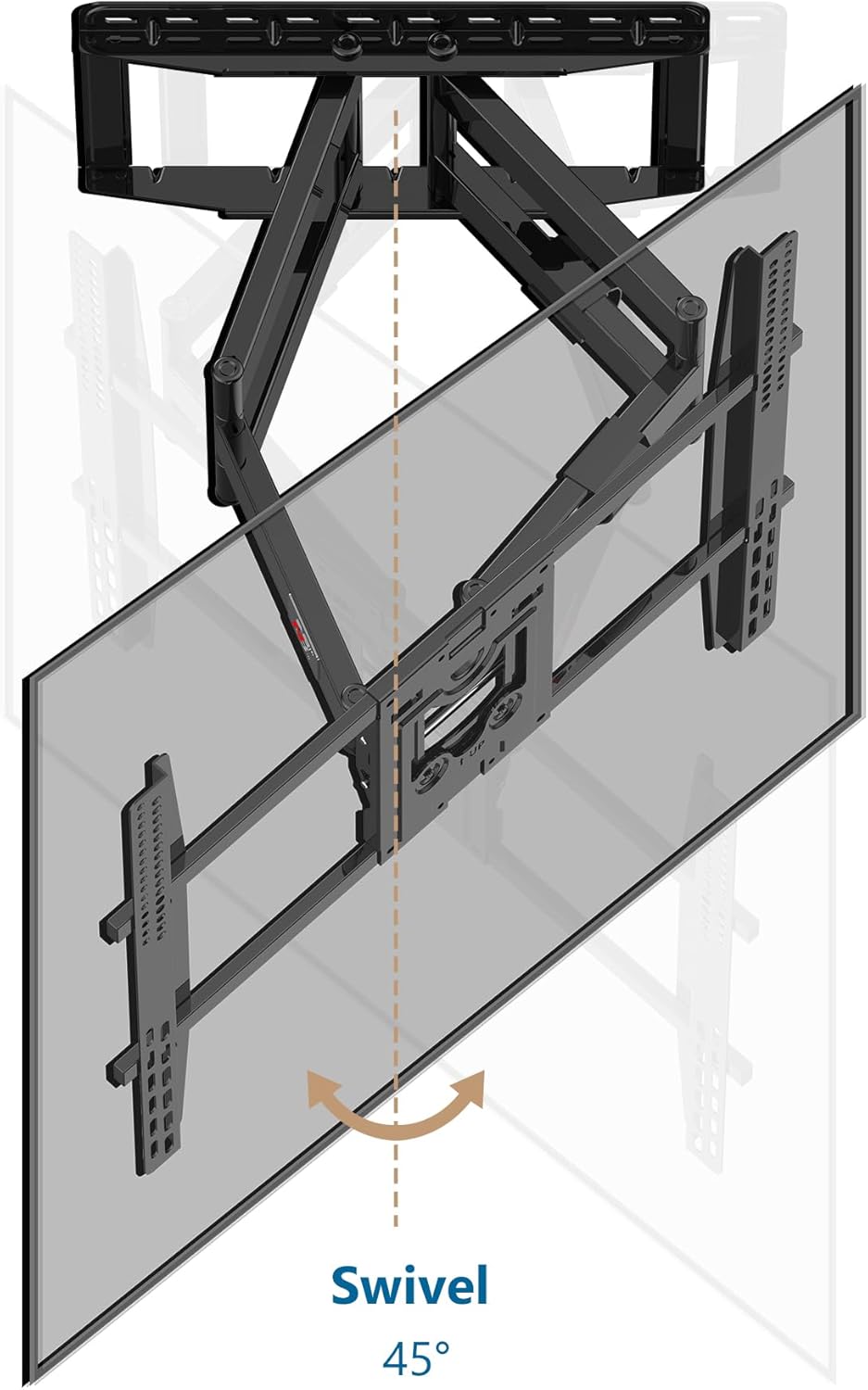 NB North Bayou Heavy Duty TV Wall Mount Double Arms Articulating Swivel TV Bracket for Most 75”-110 inch LED LCD OLED TVs VESA Compatible Hold up to 200 lbs Wall Bracket SP5 - PuriLite