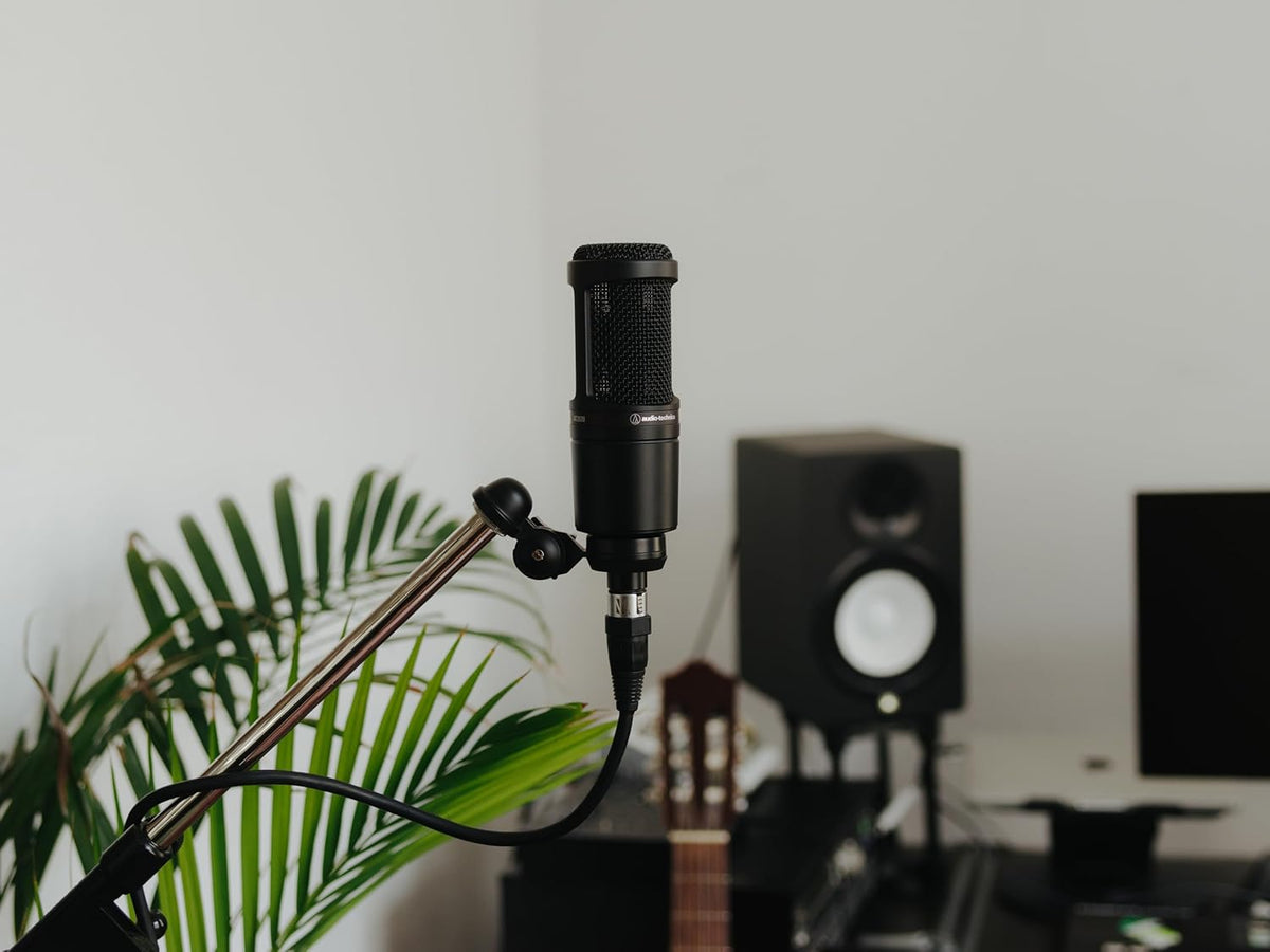Audio-Technica AT2020 Cardioid Condenser Studio XLR Microphone, Ideal for Project/Home Studio Applications - PuriLite