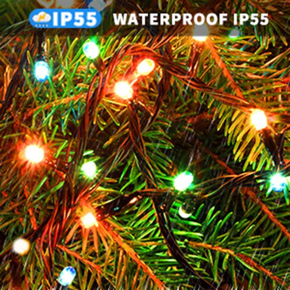 Haili Halloween Lights Outdoor, 105 FT 300 LED Halloween String Lights with Memory Function, Plug in 8 Mode String Lights for Halloween,Christmas,Party, Patio, House Decoration (Purple Orange) - PuriLite