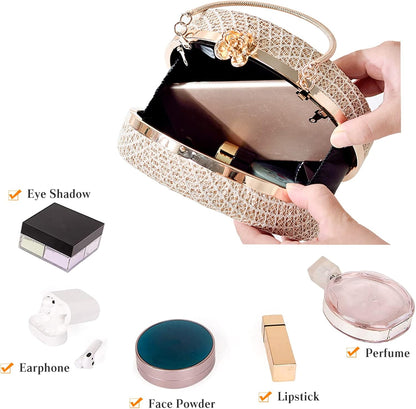 CORIOS Women's Evening Handbags Luxury Round Clutch Purse Shoulder Bag with PU Leather - PuriLite
