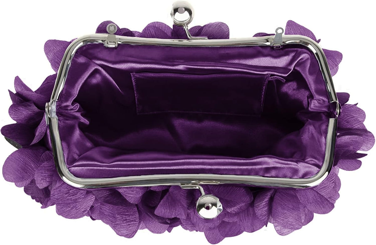 JAMBHALA Clutch Evening Handbags Floral Appliques Small Clutch Purses for Women - PuriLite