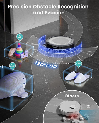 Lefant M310 Ultra Robot Vacuum and Mop Combo Ultra-Slim Robotic Cleaner with ToF LiDAR Navigation, Stronger Suction, WiFi/App/Alexa Control, 170min Runtime, Ideal for Pet Hair and Home - PuriLite