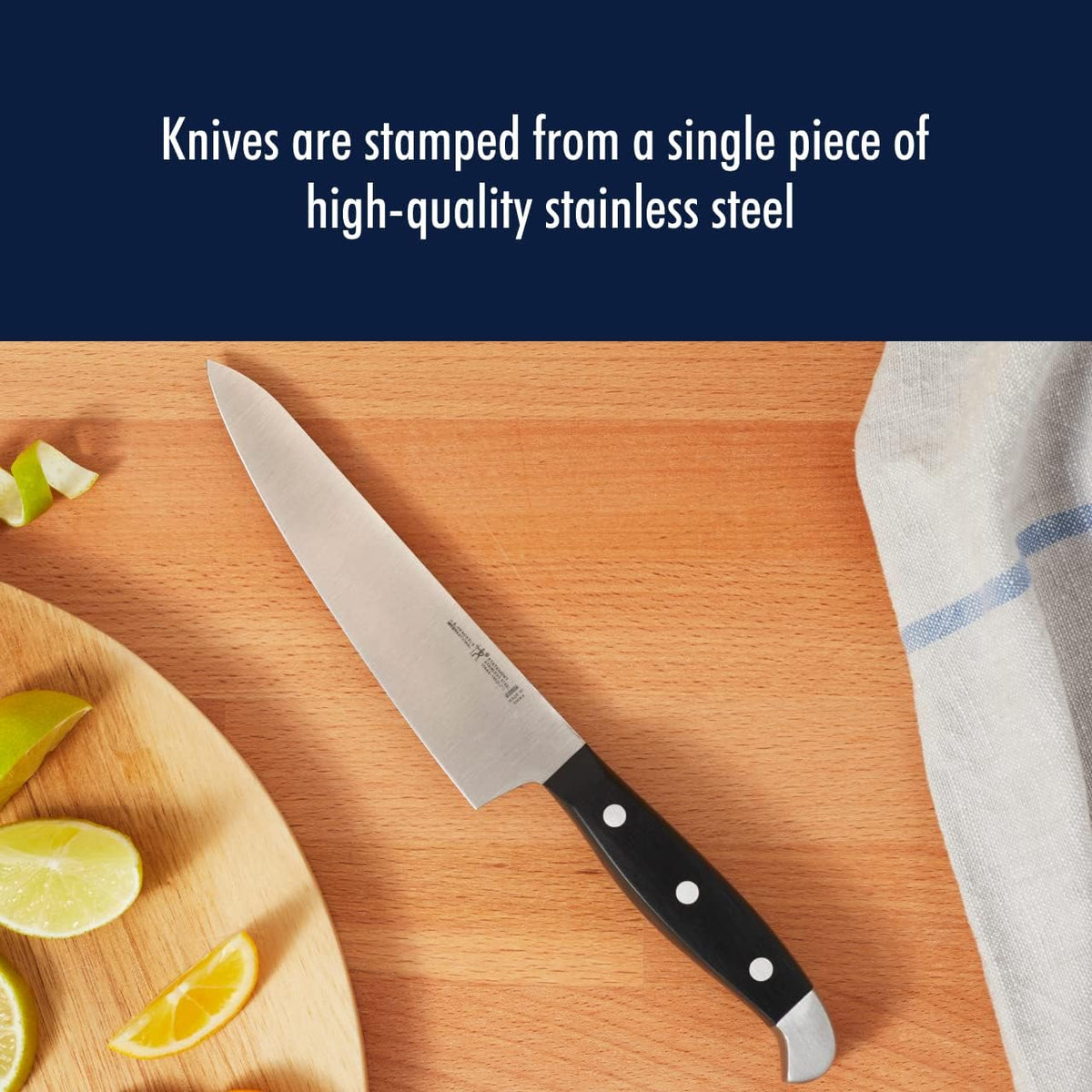 HENCKELS Statement 15Piece White-Handled Knife Block Set with Shears, Sharpening Steel - Dishwasher Safe, Ergonomic Handle - PuriLite
