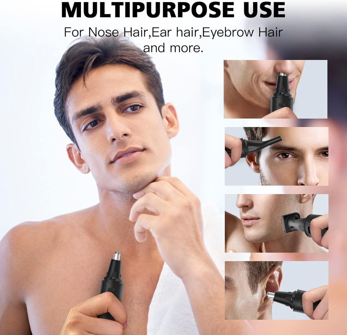 Purilite Select 8-in-1 Rechargeable Nose Hair Trimmer Kit - PuriLite